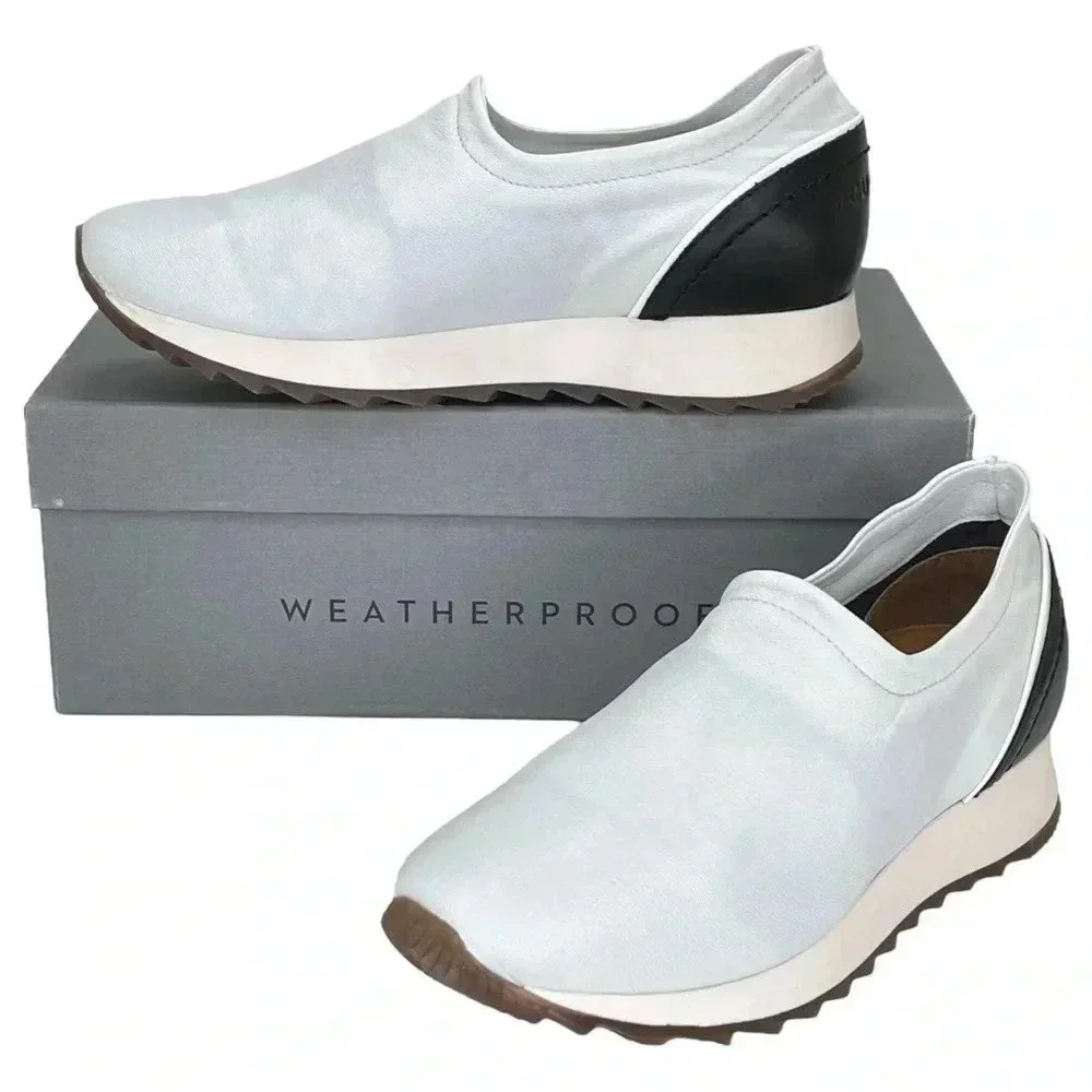 Aquatalia Daelyn Nappa Leather Slip On Hidden Heel Womens Sneakers Size 7.5M